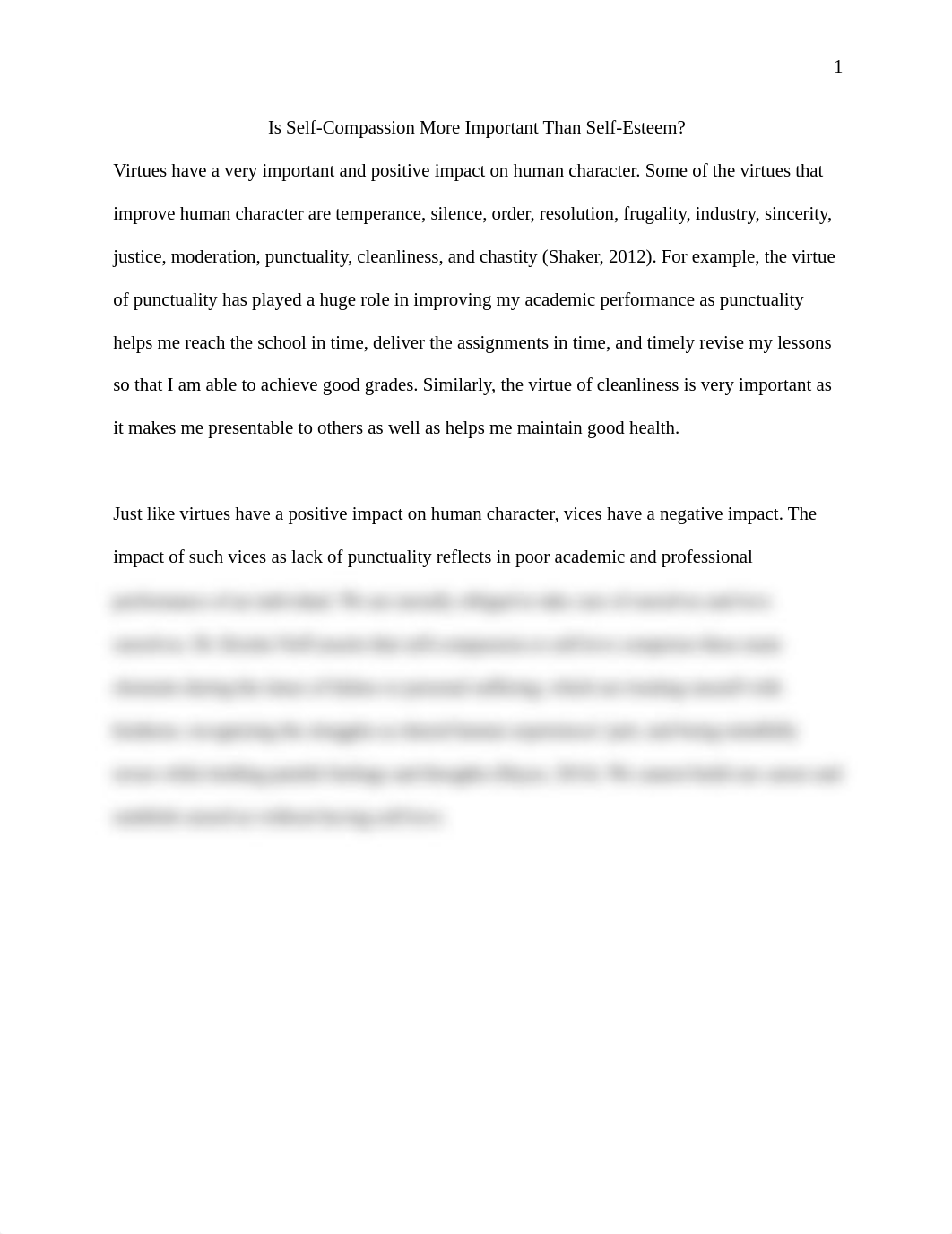 Is Self-Compassion More Important Than Self-Esteem - Essay Example.docx_df9yabqofp0_page1