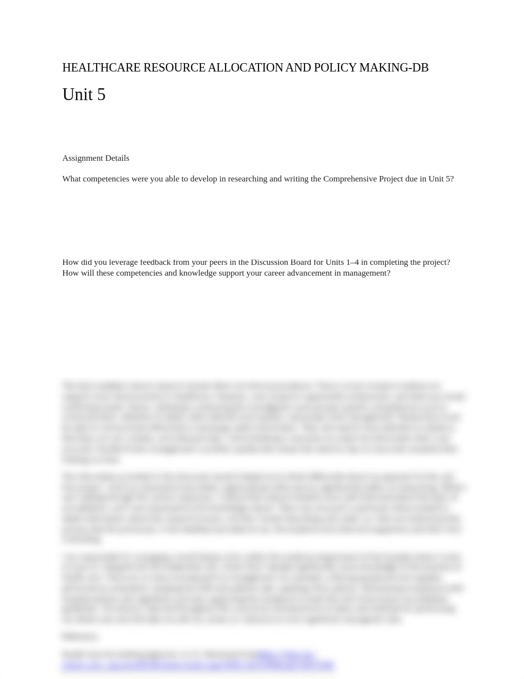 Unit 5_HEALTHCARE RESOURCE ALLOCATION AND POLICY MAKING(HLTH440)_DB.docx_dfabdg90pyc_page1