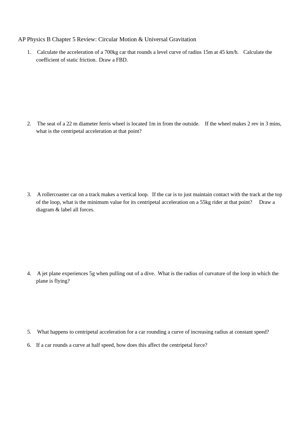 AP Physics B Chapter 5 Review Circular Motion and Universal Grav_dfbz34jz1bt_page1