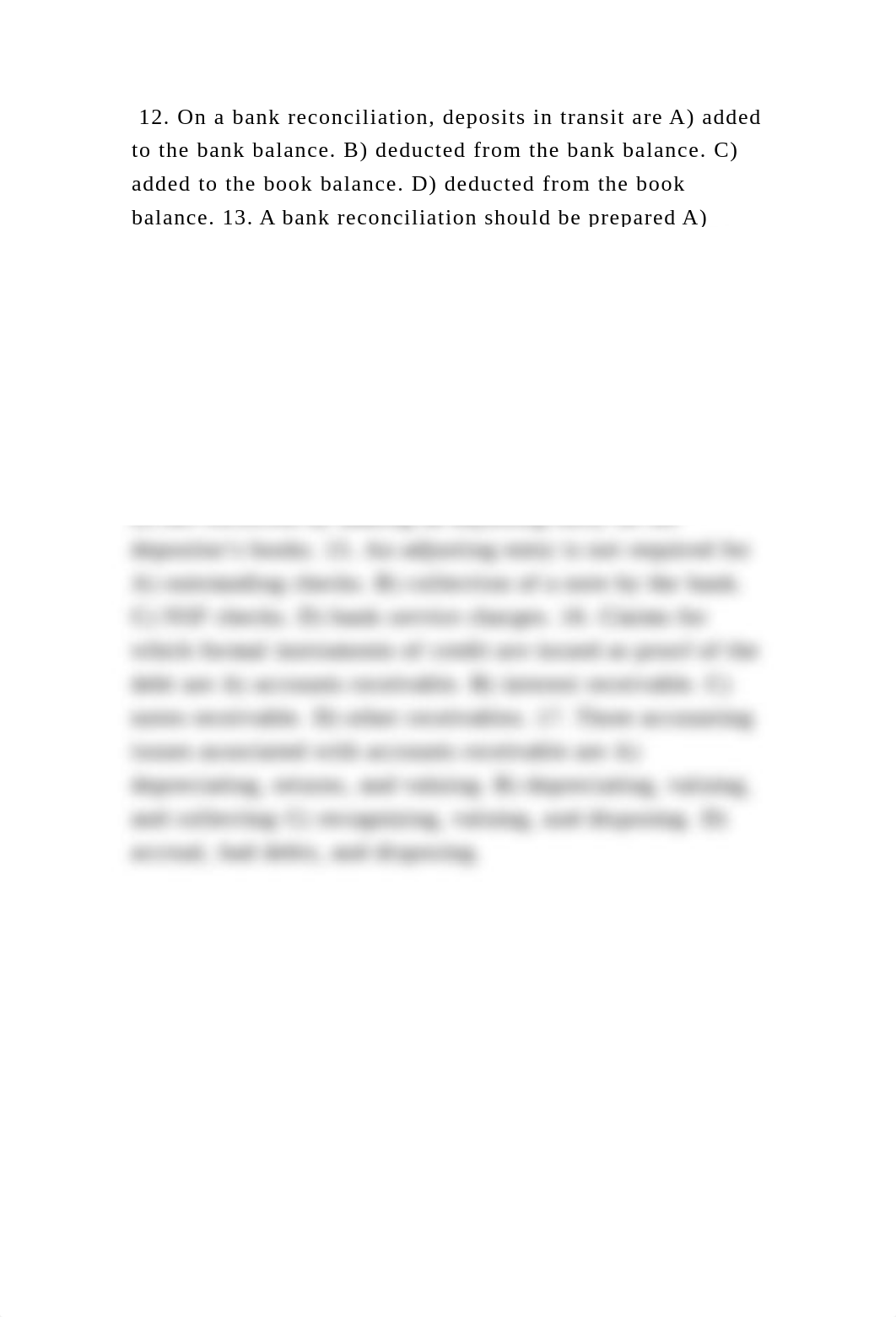 12. On a bank reconciliation, deposits in transit are A) added to the.docx_dfc3k3mdgpy_page2