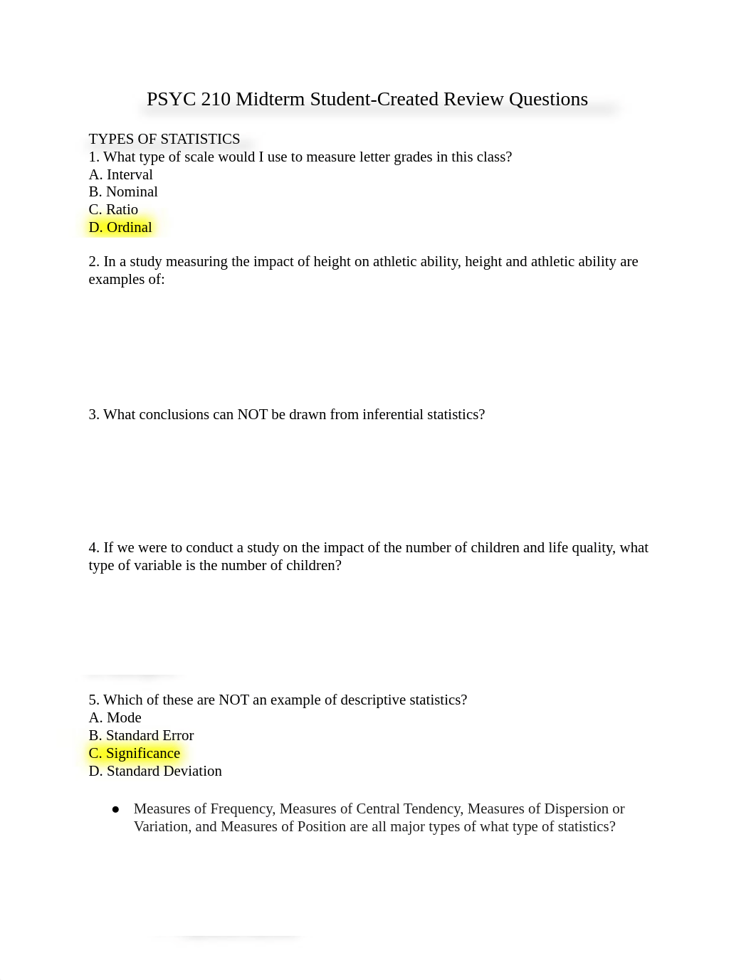 PSYC210 Midterm Review Questions (with answers).pdf_dfcats61c08_page1