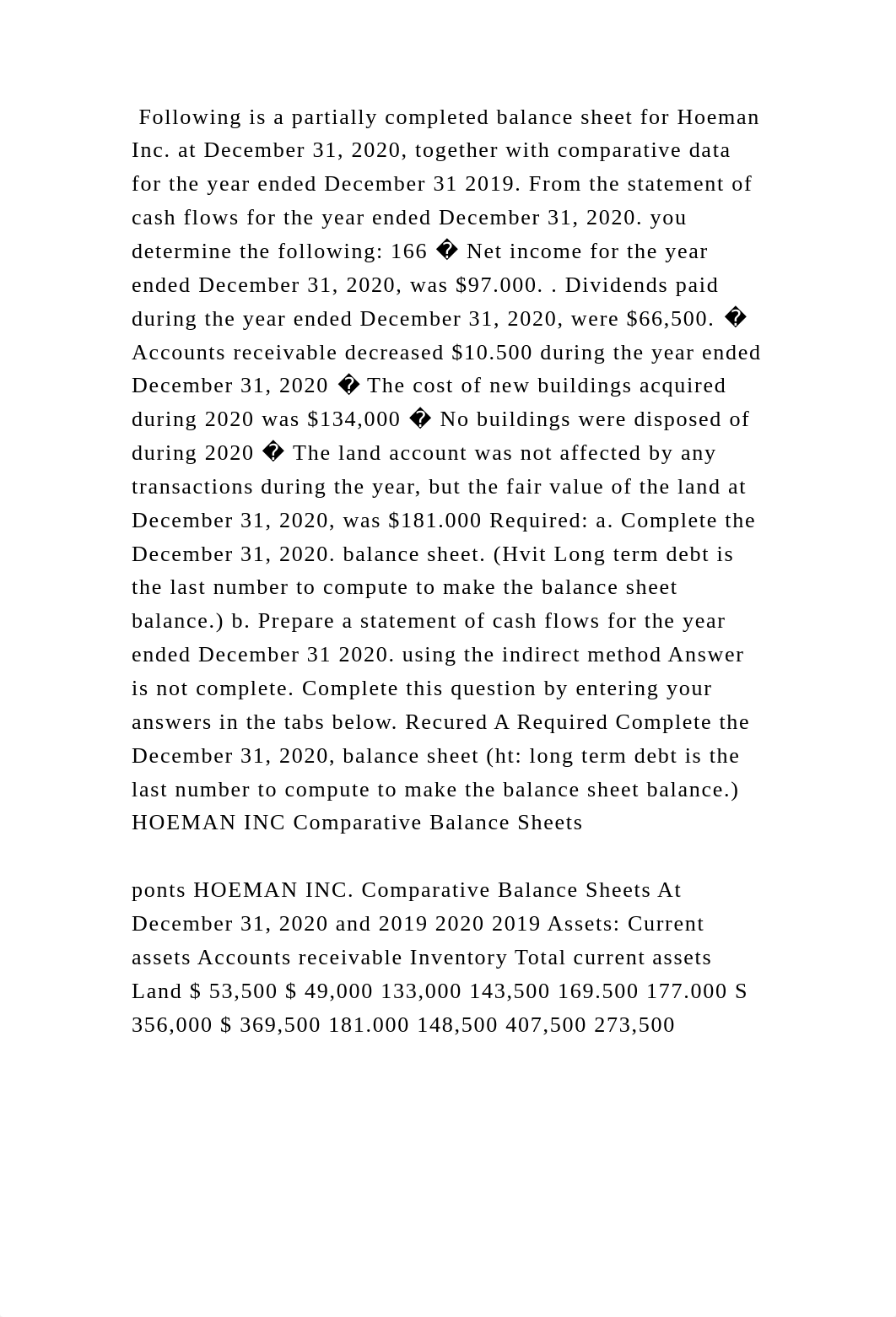 Following is a partially completed balance sheet for Hoeman Inc. at D.docx_dfcg3xw96wf_page2