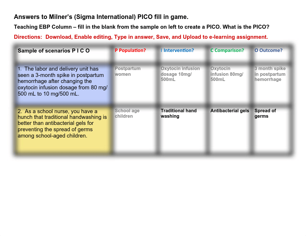 Milner's PICO game ANSWER SHEET  2021 .pdf_dfckjmxk4ll_page1