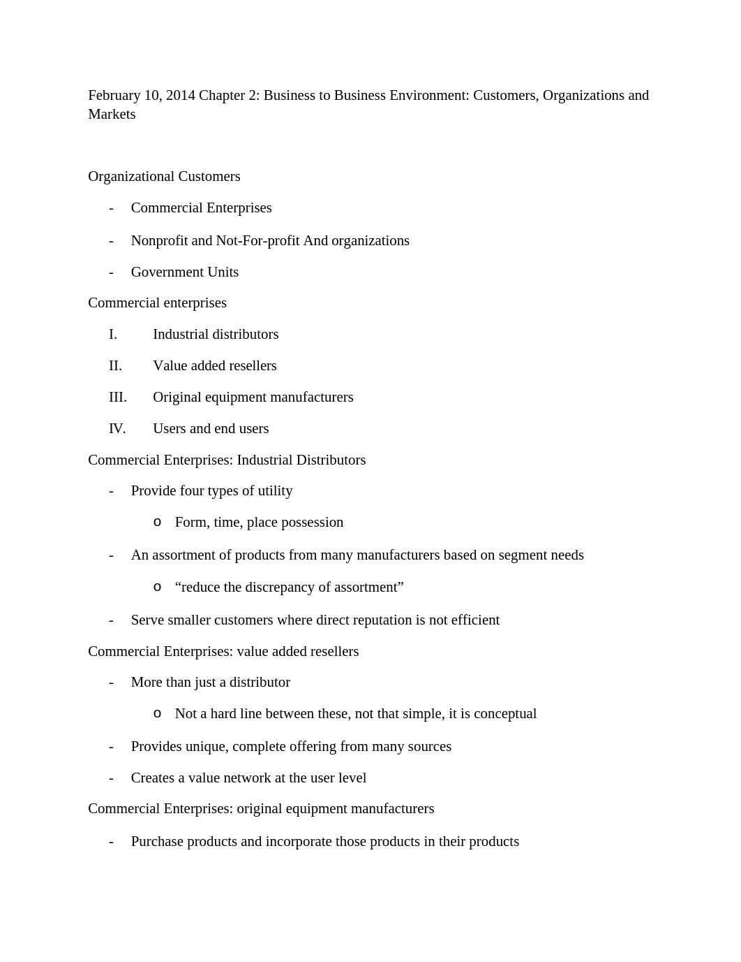 Chapter 2 -Business to Business Environment -Customers, Organizations and Markets - february 10, 201_dfcrgvwiged_page1