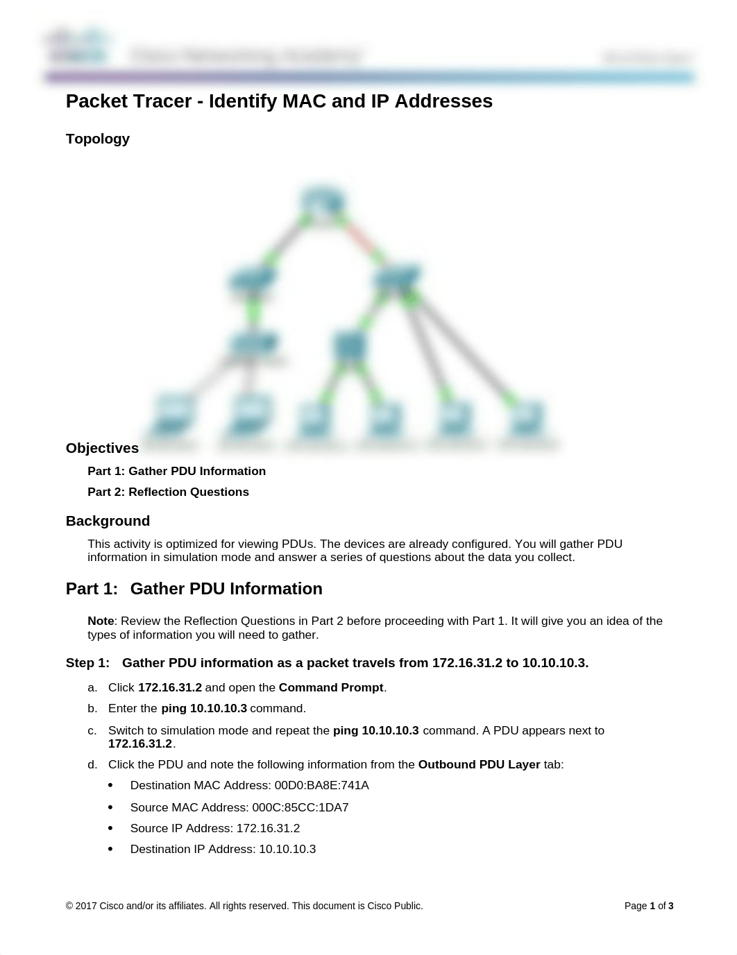 5.3.1.3 Packet Tracer - Identify MAC and IP Addresses - Copy WEEK 3 LAB 3 SOLVED_dfd4ler2wd2_page1