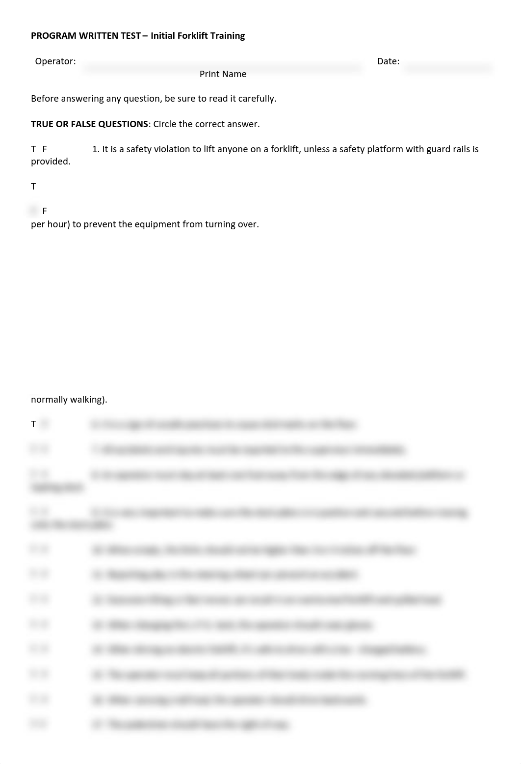 PROGRAM WRITTEN TEST - Initial Forklift Training.pdf_dfduto64zqi_page1