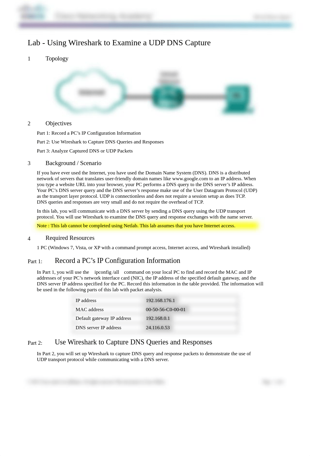 Lab - Using Wireshark to Examine a UDP DNS Capture.docx_dfe1kvj9qov_page1