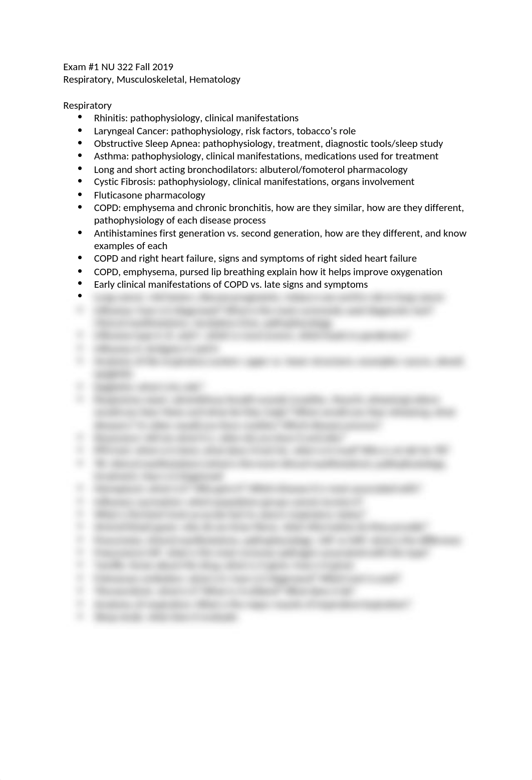 NU 322 Exam #1 Respiratory, Musculoskeletal, Hematology .docx_dfew6fbft6p_page1