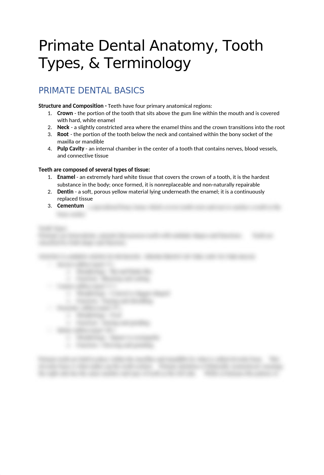 Primate Dental Anatomy, Tooth Types, & Terminology (1).docx_dff11plxjsy_page1