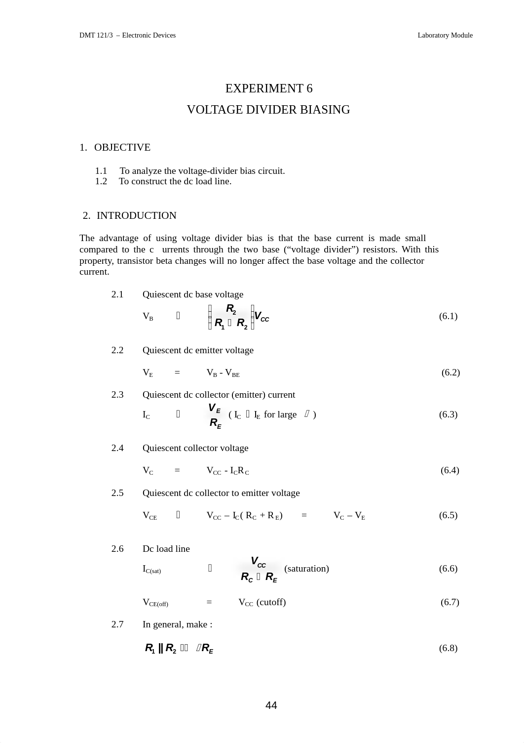 Lab 6_DMT121 - Voltage Divider Biasing.pdf_dffpo13nu84_page1