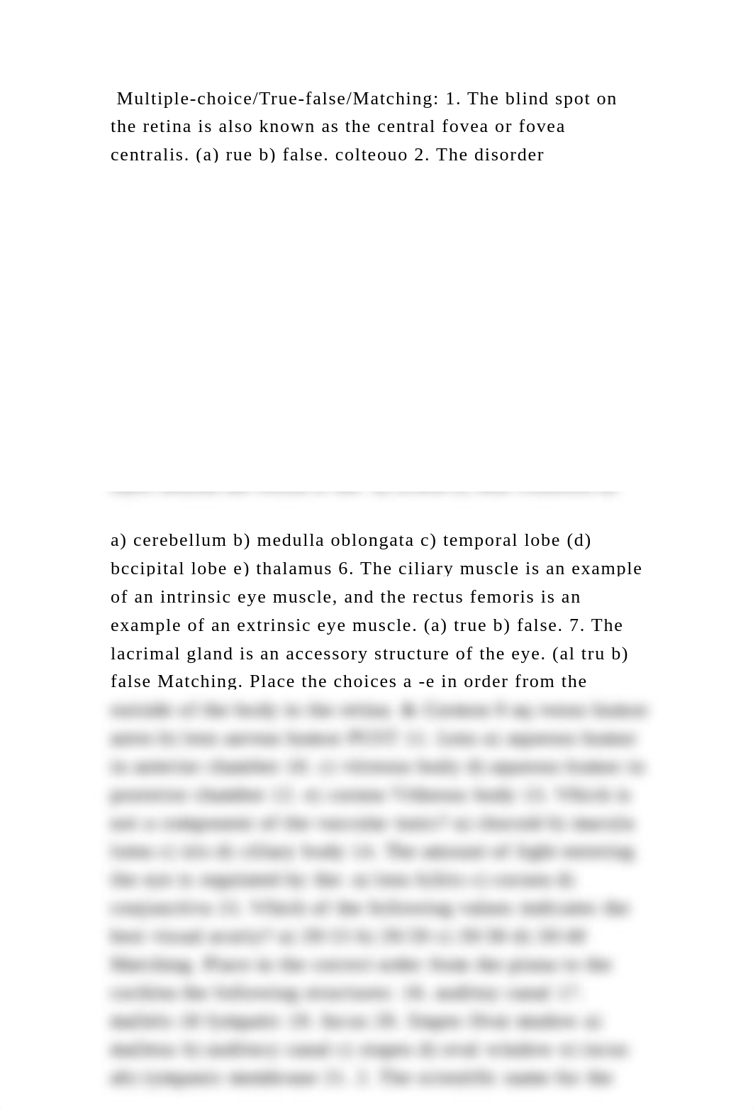 Multiple-choiceTrue-falseMatching 1. The blind spot on the retina .docx_dfhjs1pd3pi_page2