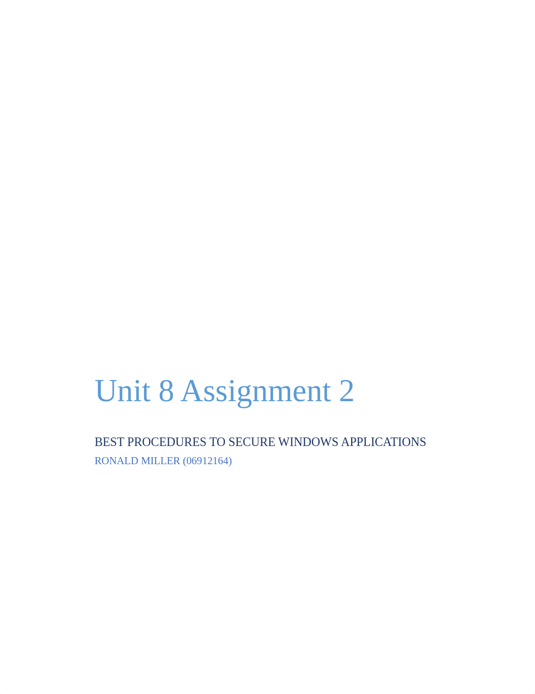 Unit 8 Assignment 2 Best Procedures to Secure Windows Applications_dfhnvsobuot_page1