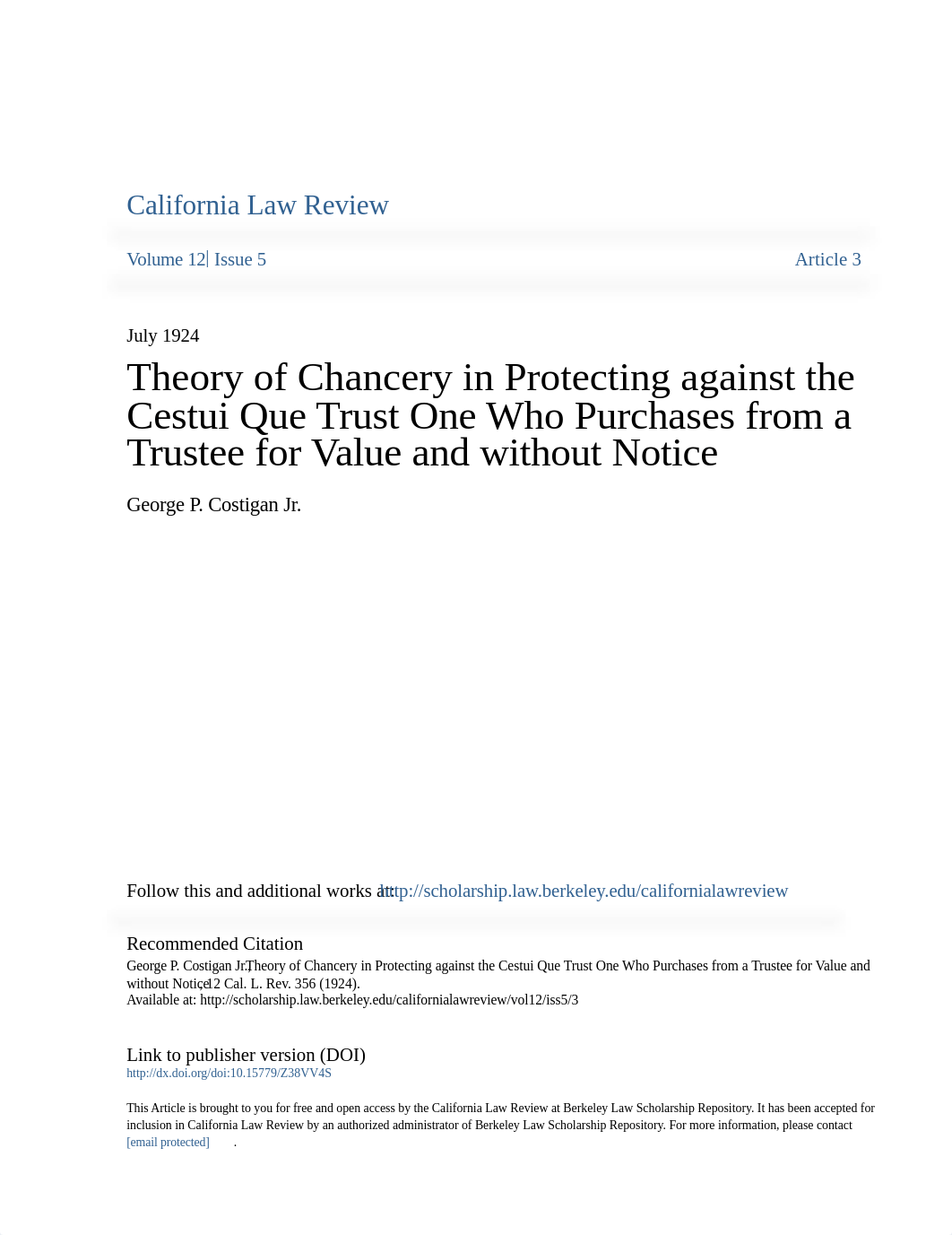 Theory of Chancery in Protecting against the Cestui Que Trust One.pdf_dfhxtajmy4x_page1