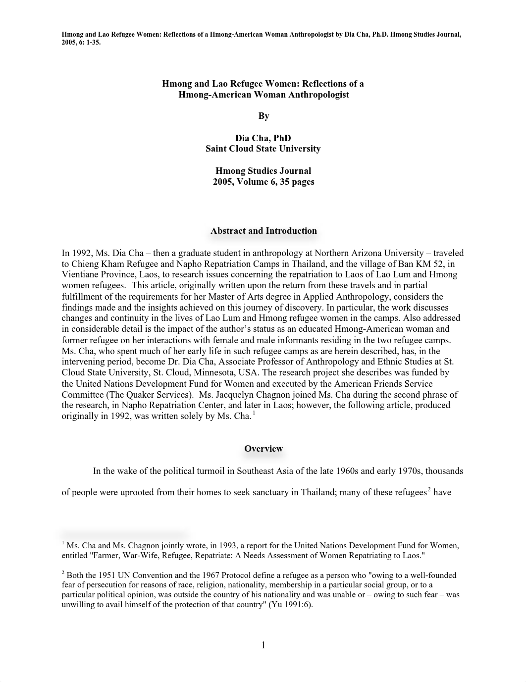 Hmong and Lao Refugee Women(Reflections of a Hmong-American Woman Anthropologist)- Handout_dfi0ord0es1_page1