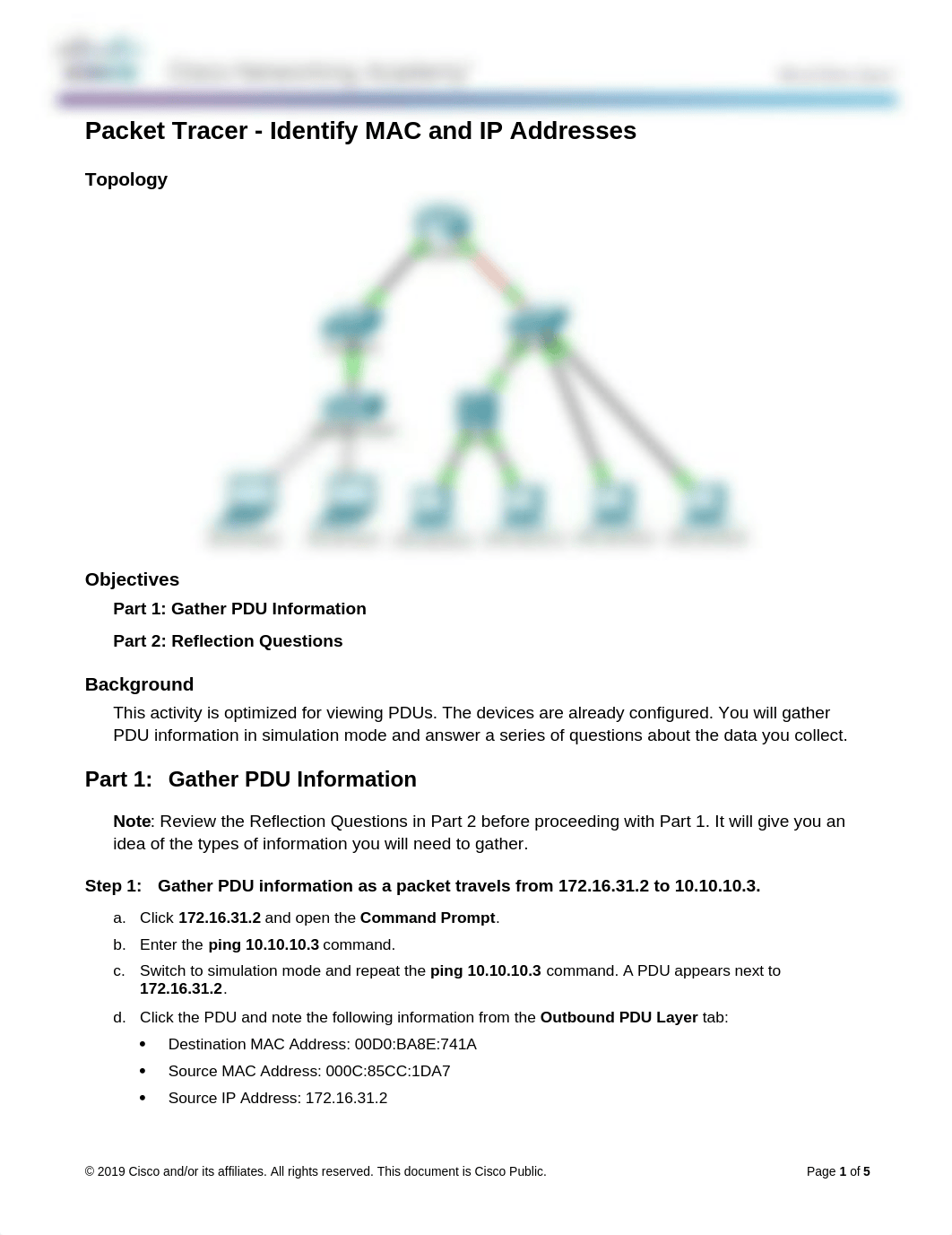 5.3.1.3 Packet Tracer - Identify MAC and IP Addresses.docx_dfigxen5e41_page1