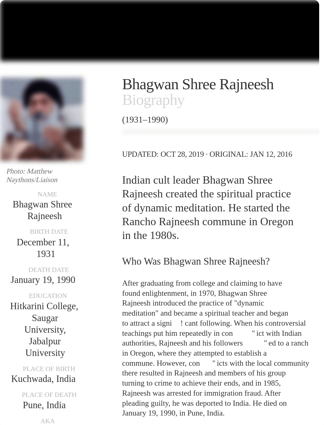 Bhagwan Shree Rajneesh - Death, Cult & Oregon - Biography.pdf_dfiw90kv1y4_page1