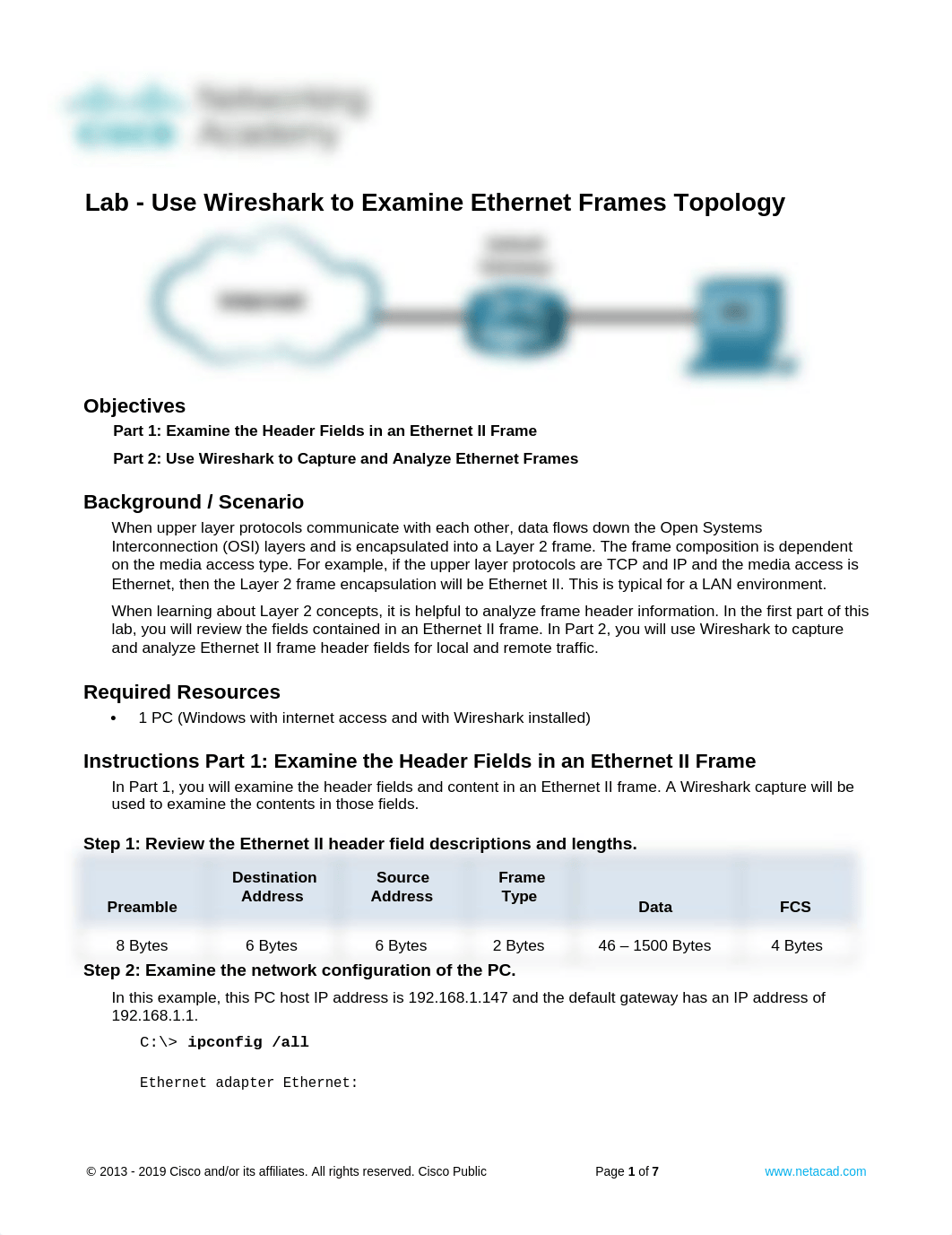 7.1.6 Lab - Use Wireshark to Examine Ethernet Frames.docx_dfj1dzil49o_page1