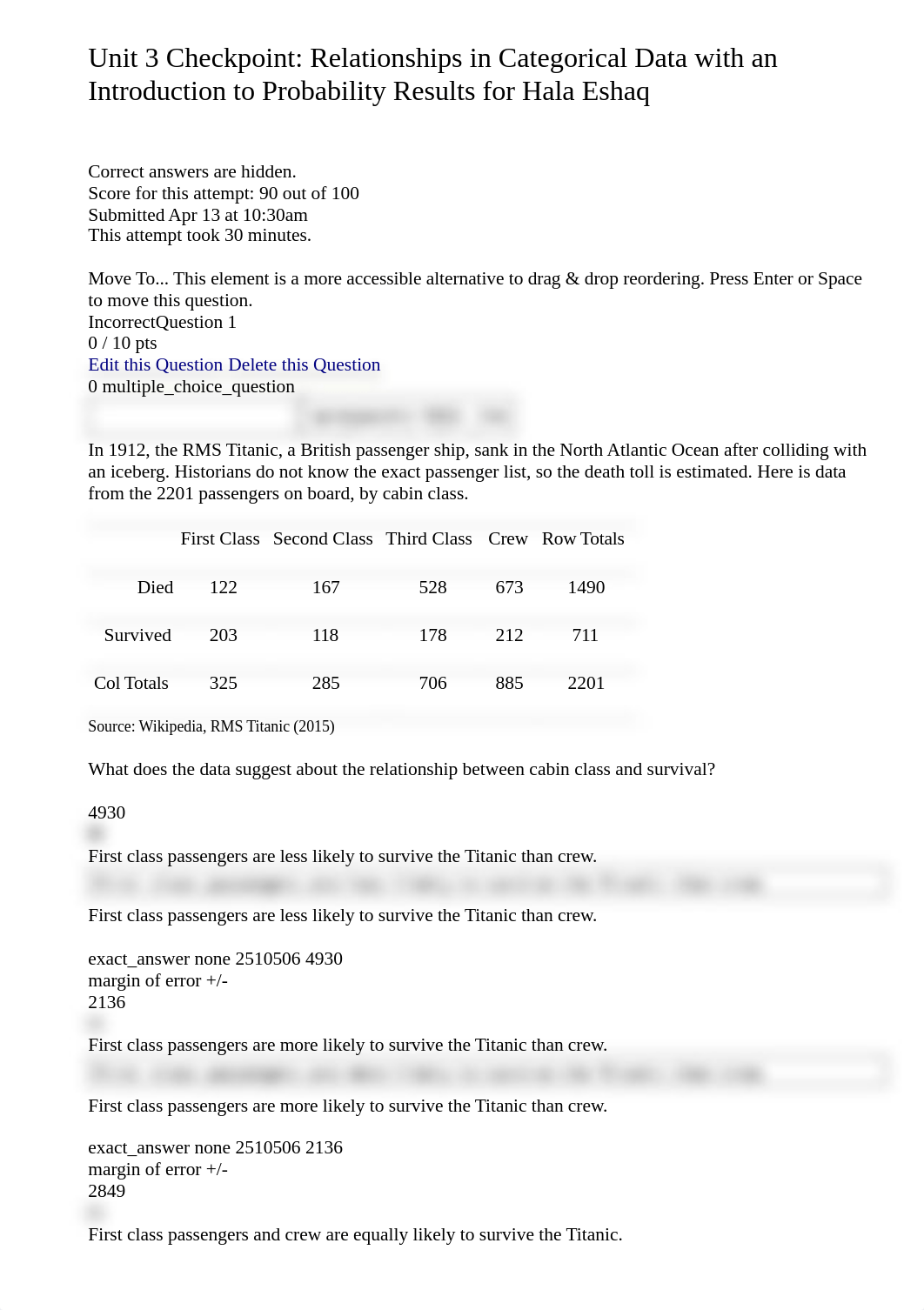 Hala Eshaq's Quiz History_ Unit 3 Checkpoint_ Relationships in Categorical Data with an Introduction_dfj9afnmyyg_page2