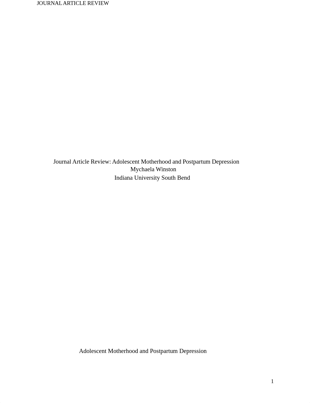 Journal Article Review_ Adolescent Motherhood and Postpartum Depression.docx_dfju2cwl07t_page1