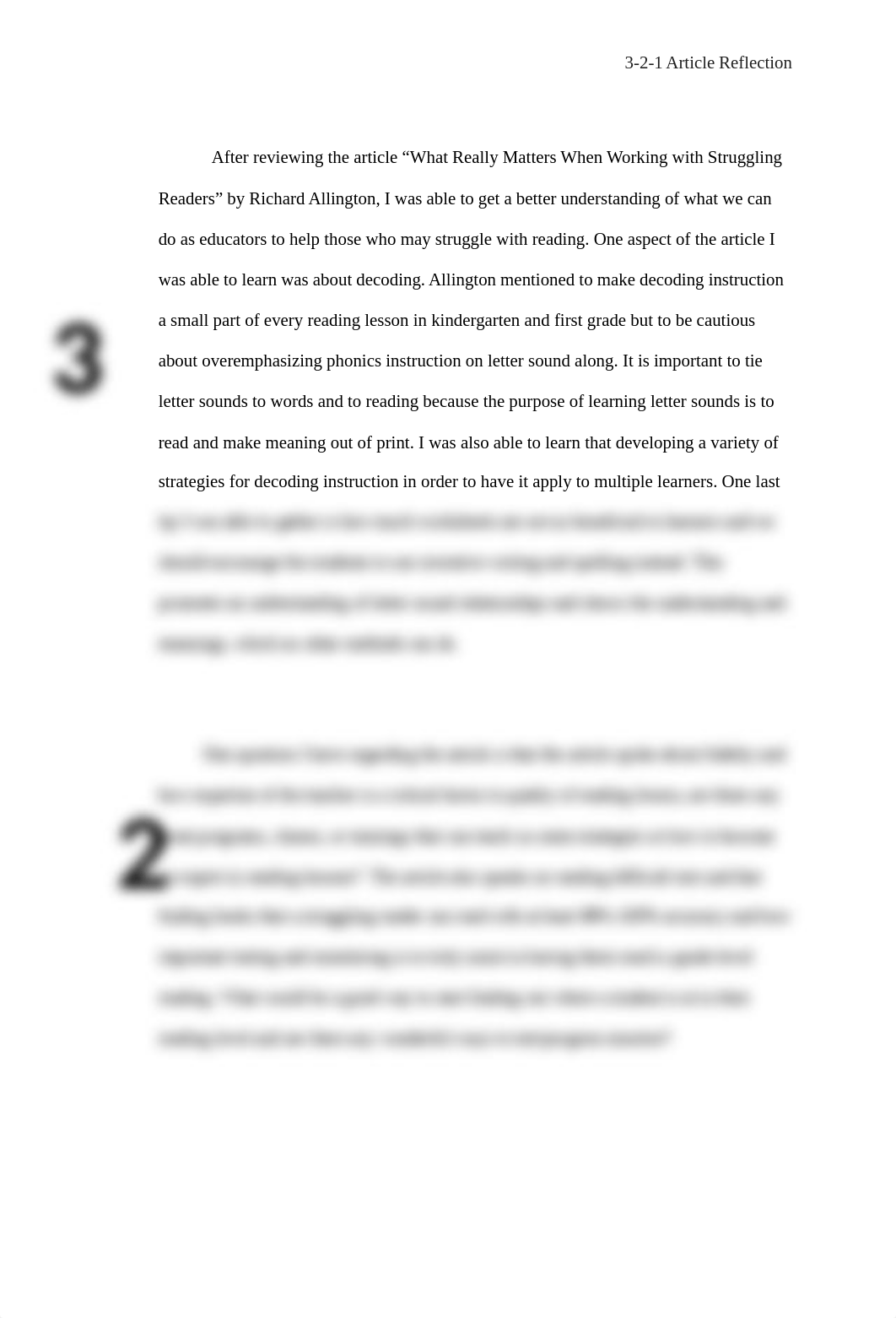 What Really Matters When Working With Struggling Readers 3-2-1 Article Reflection MALT 605.docx_dfjvn689fke_page2