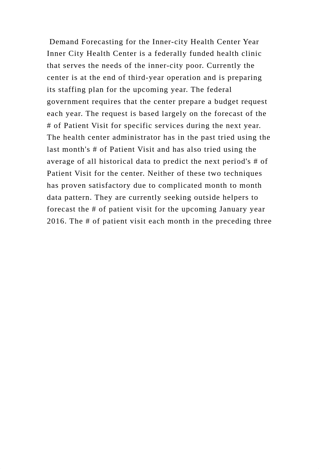 Demand Forecasting for the Inner-city Health Center Year Inner City H.docx_dfk4hz31tjo_page2