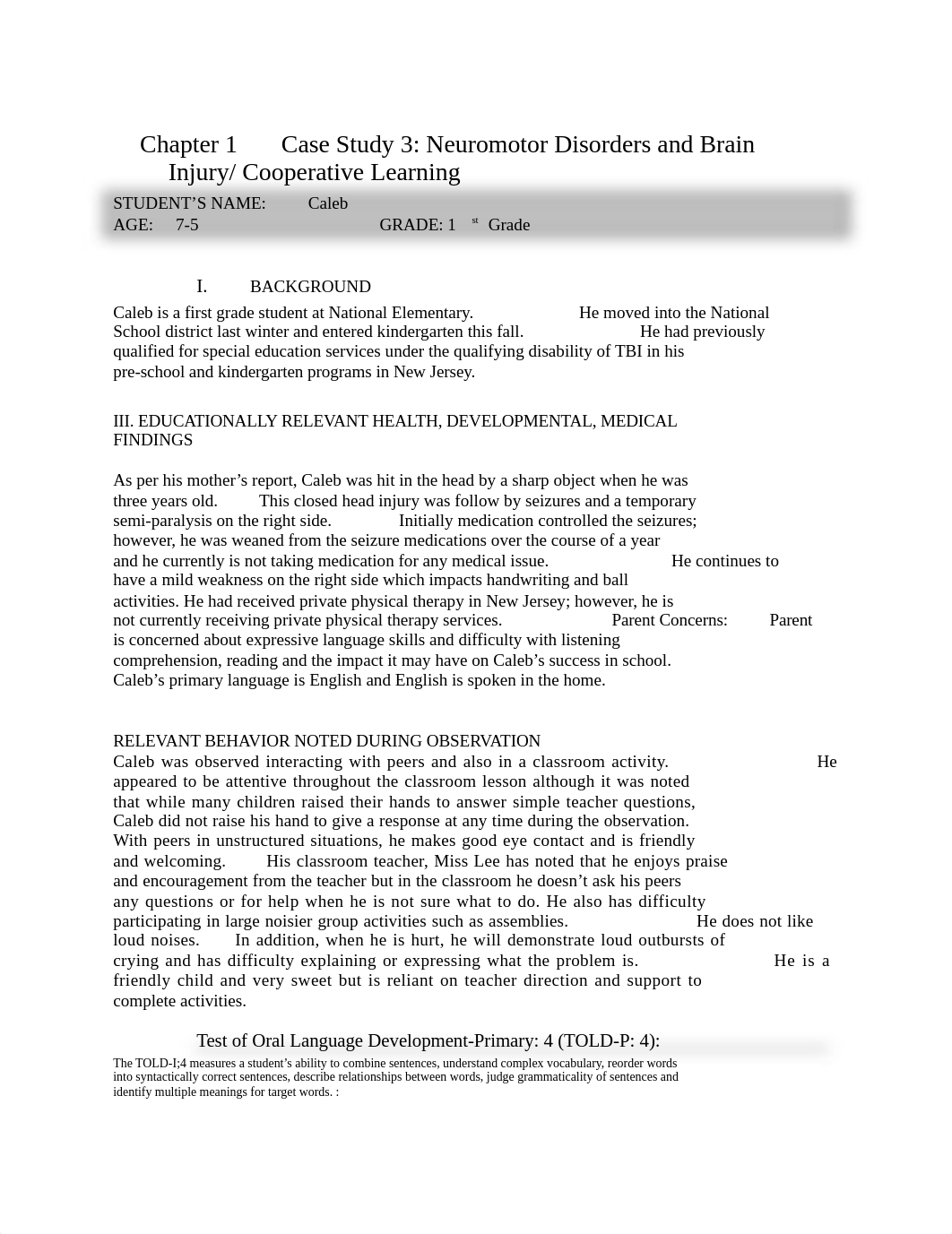 week 2 case study Caleb Neuromotor and Brain Injury.docx_dfkkjrqdf3z_page1