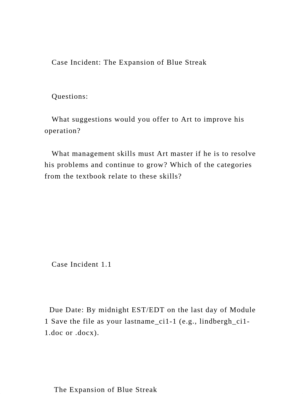 Case Incident The Expansion of Blue Streak     Questions .docx_dfkyen29ime_page2