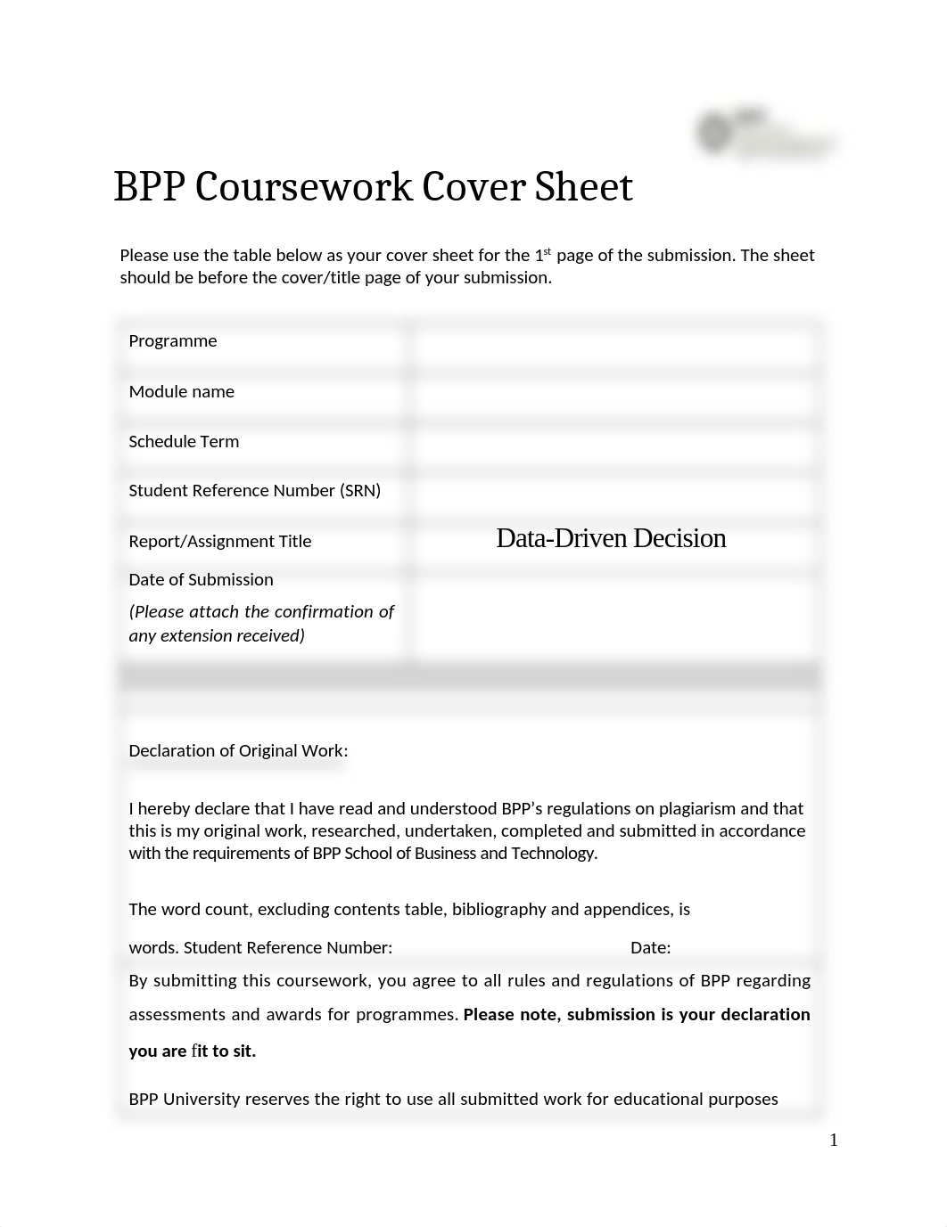 BPP Coursework - Data-Driven Decision.docx_dfmf9ff3ic1_page1