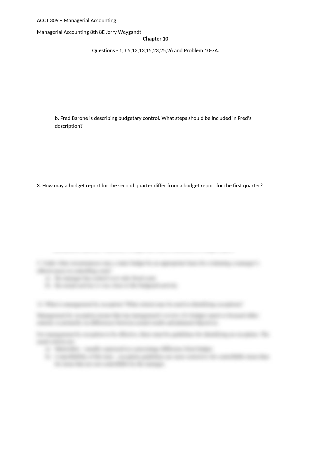 Chapter 10 Homework - ACCT 309 - Managerial Accounting 8th 8E Jerry Weygandt -.docx_dfmin83c3ht_page1