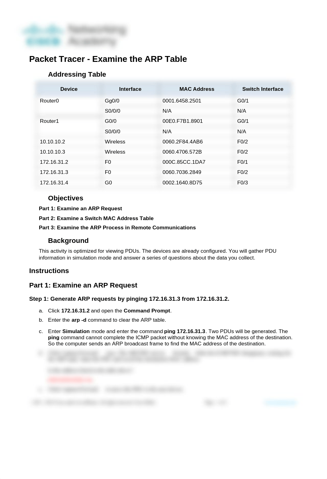 9.2.9 Packet Tracer - Examine the ARP Table.docx_dfmzjvhpfze_page1