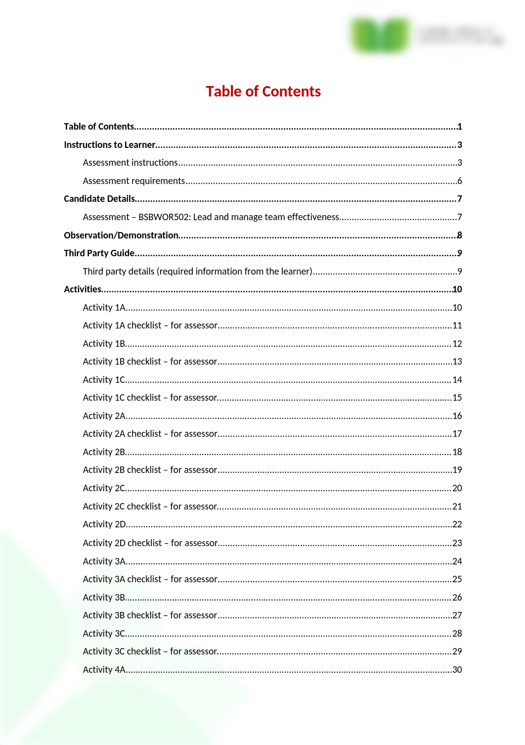 BSBWOR502 Learner Workbook V1.0 11474.docx_dfn683fe80u_page2