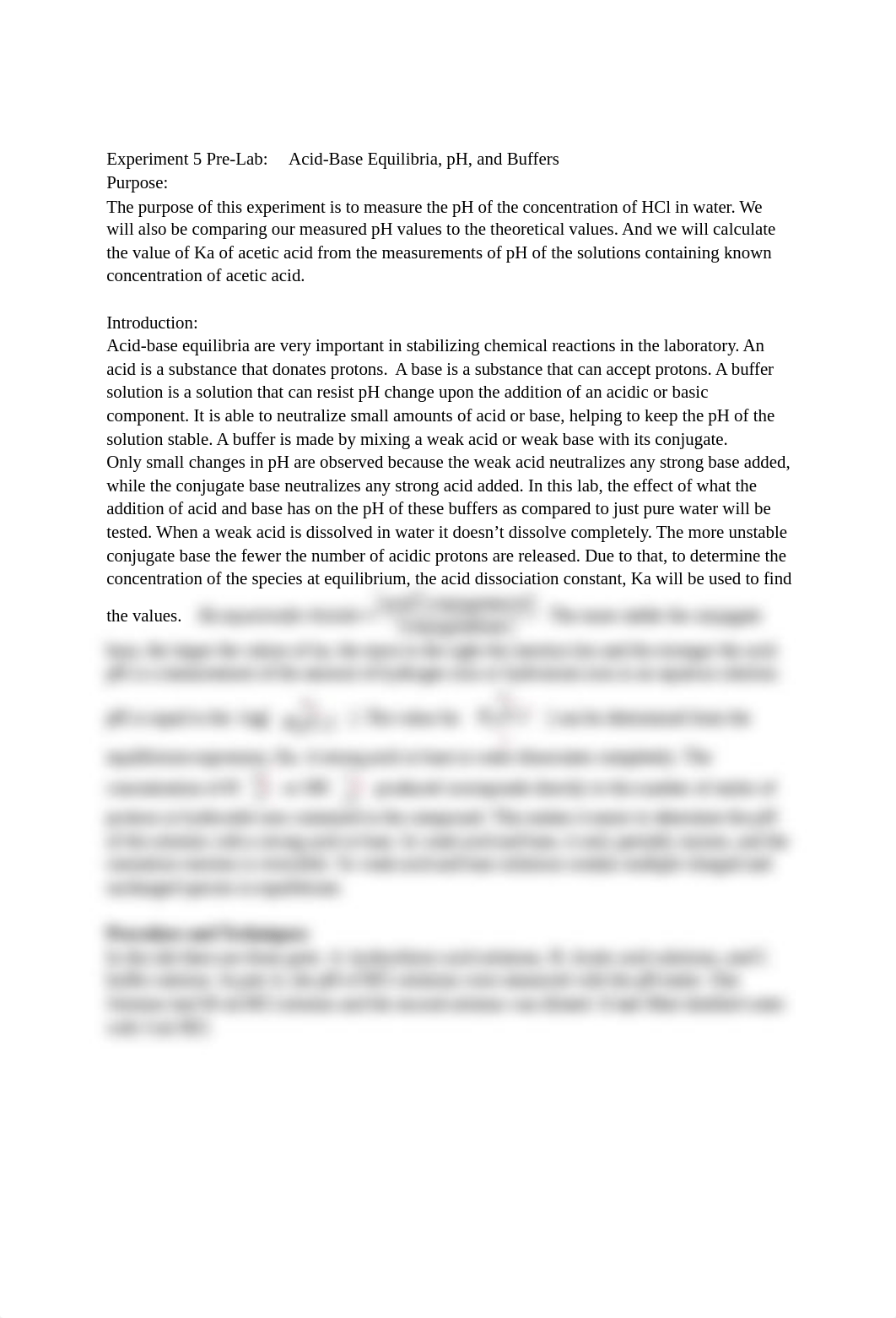 Experiment 5 lab Acid-Base Equilibria, pH, and Buffers  .docx_dfnf4vegejr_page1