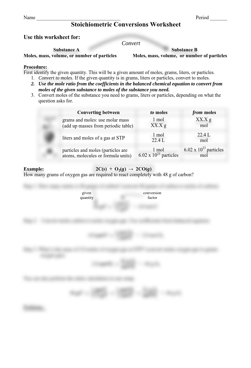 Worksheet - Stoichiometric Conversions - Answers.pdf_dfnislzhsu8_page1