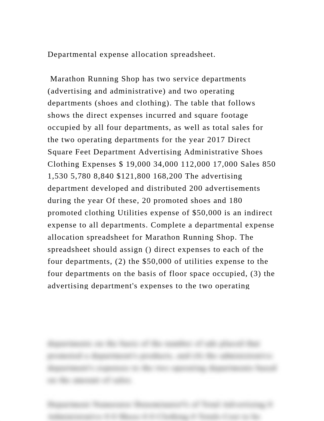 Departmental expense allocation spreadsheet. Marathon Running Sh.docx_dfnwsqrjwd4_page2