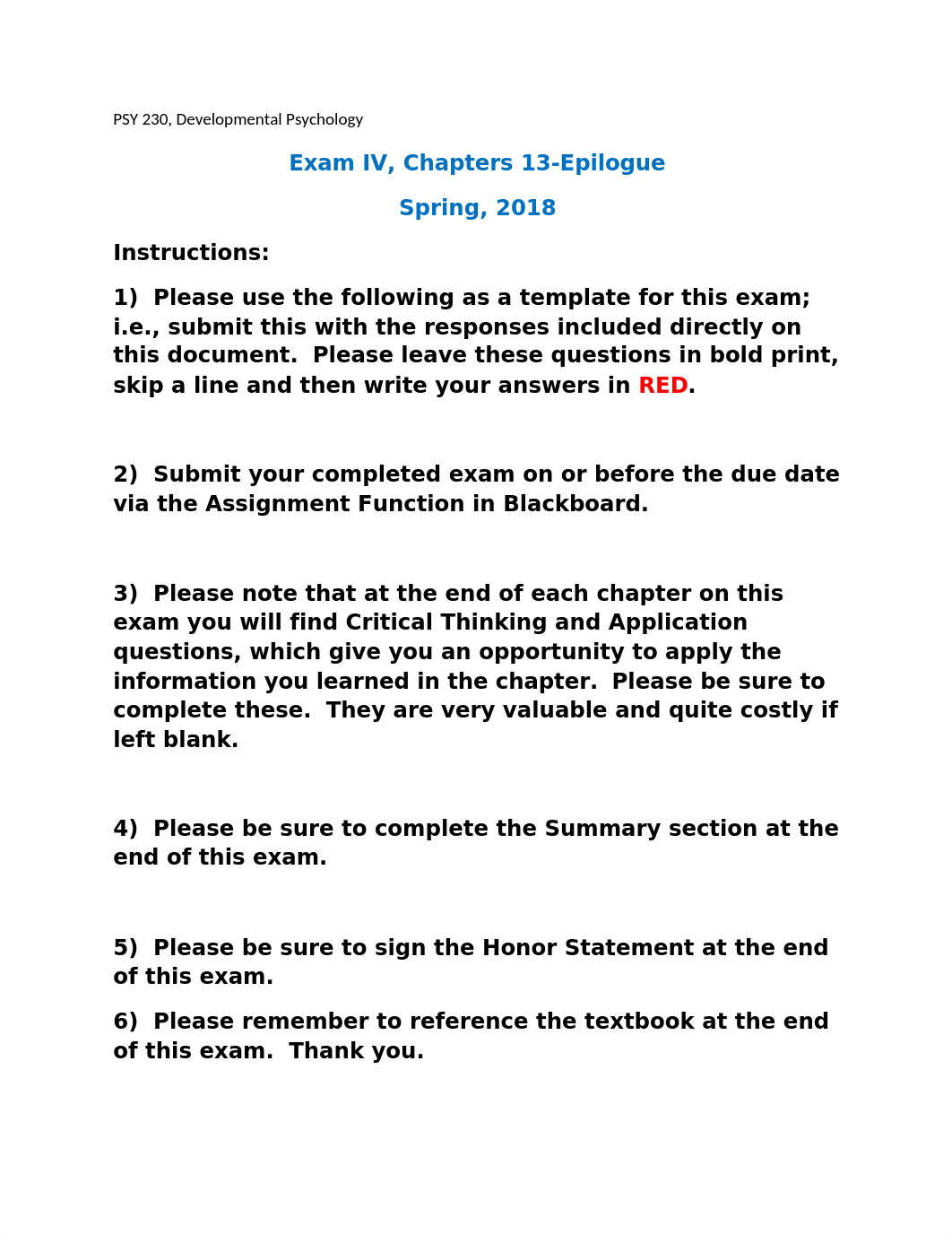 Psy 230, Exam IV, Chapters 13-Epilogue.docx_dfo2vf3f878_page1