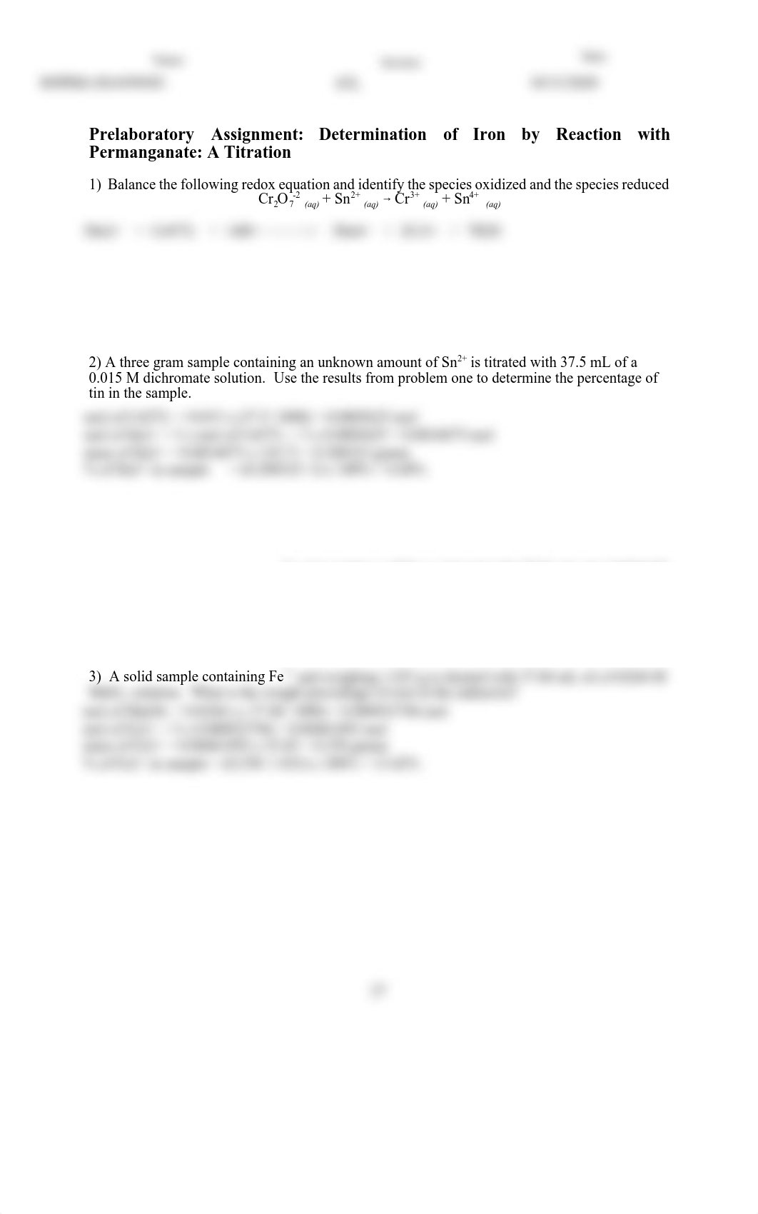 EXPT 5 DETERMINATION OF IRON BE REACTION WITH PERMANGANATE-A TITRATION PRELAB (1).pdf_dfocredqukc_page1