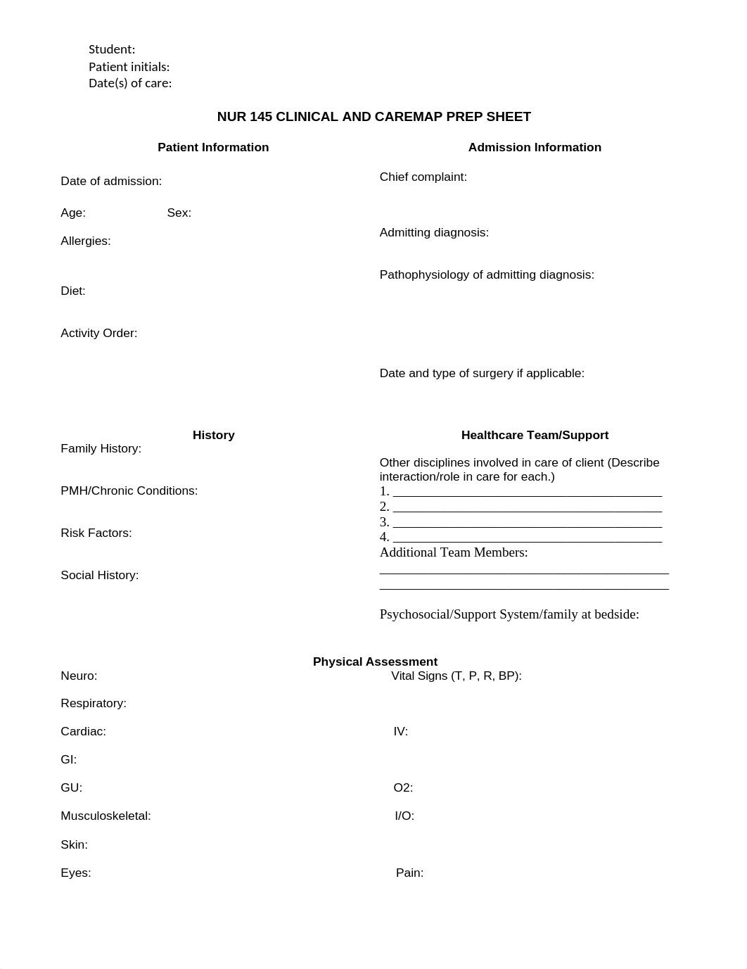 NUR 145 Clinical Prep Sheet Spring 2018.docx_dfossihu4yu_page1