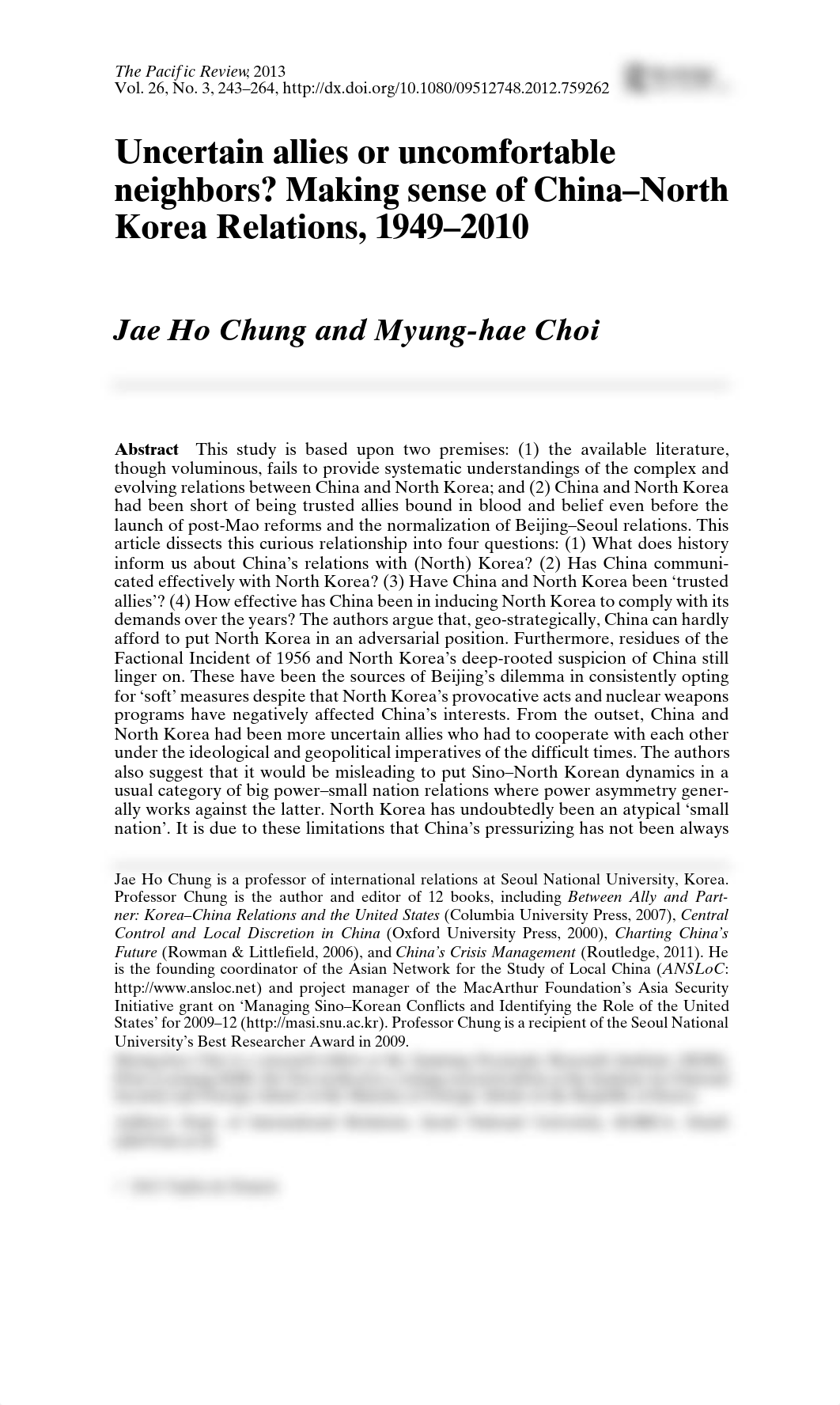 Uncertain allies or uncomfortable neighbors Making sense of China North Korea Relations 1949 2010.pd_dfov2uhjj86_page2