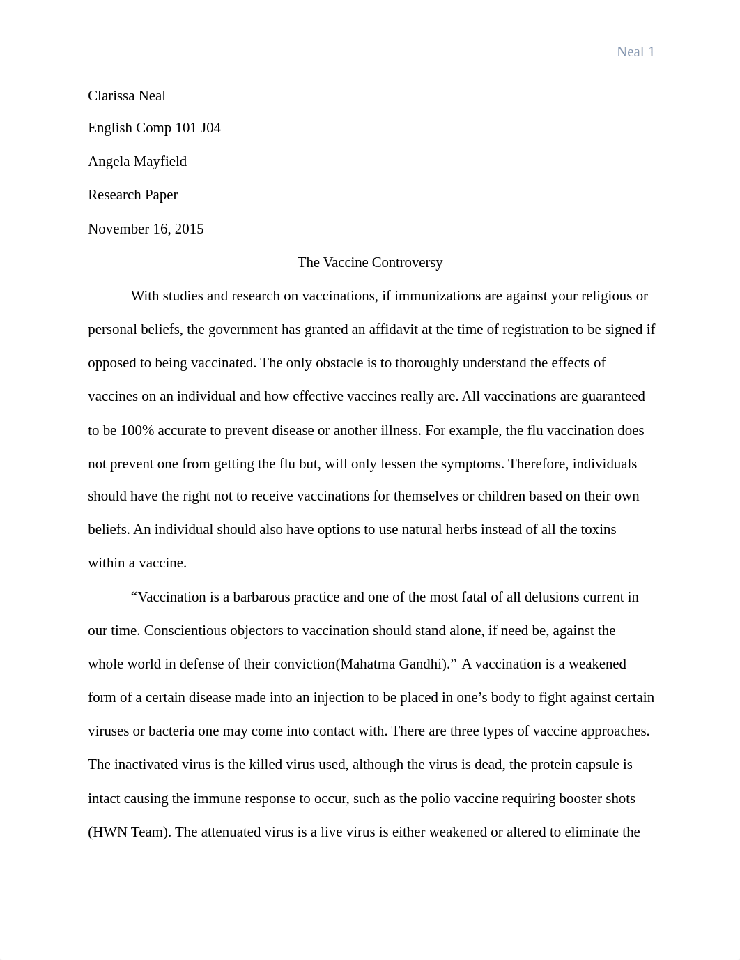 Clarissa Neal Critical Thinking Research Paper VACCINES.docx_dfpkbaa983h_page1