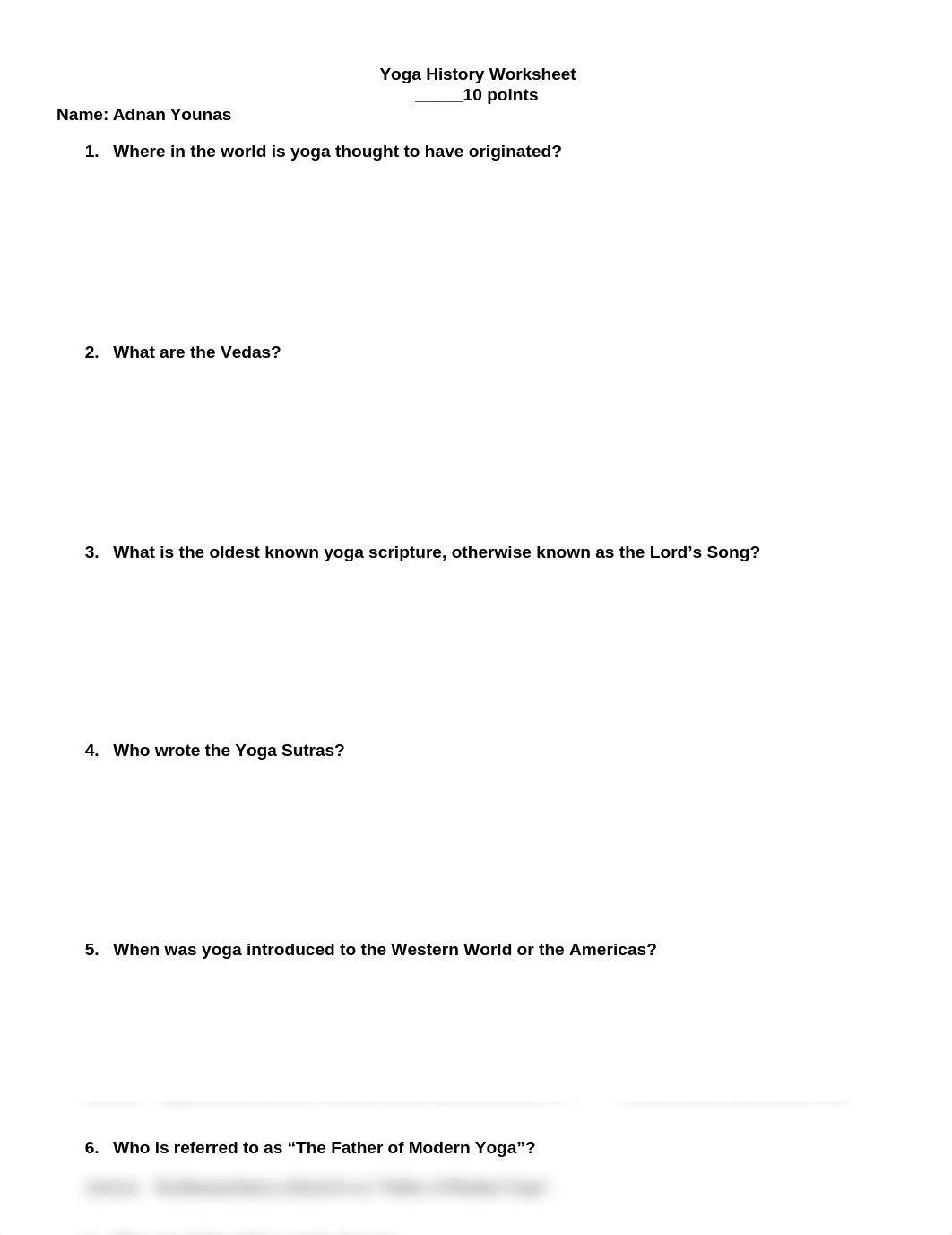 Yoga History Worksheet - Answers_dfpkufy7j6p_page1