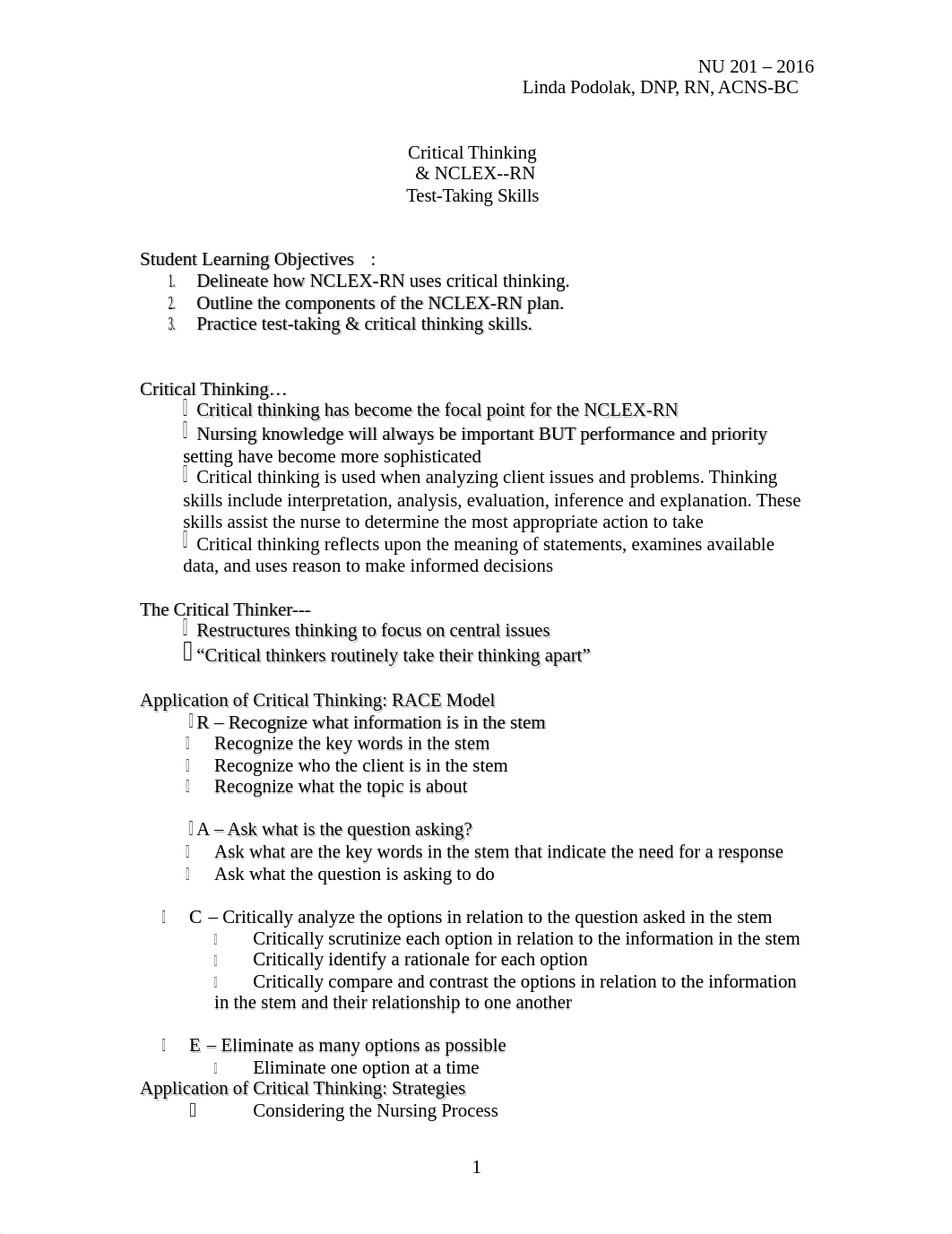 NU201-16 Critical Thinking & NCLEX-RN Test taking Skills Handout.doc_dfq0w8wcxo6_page1