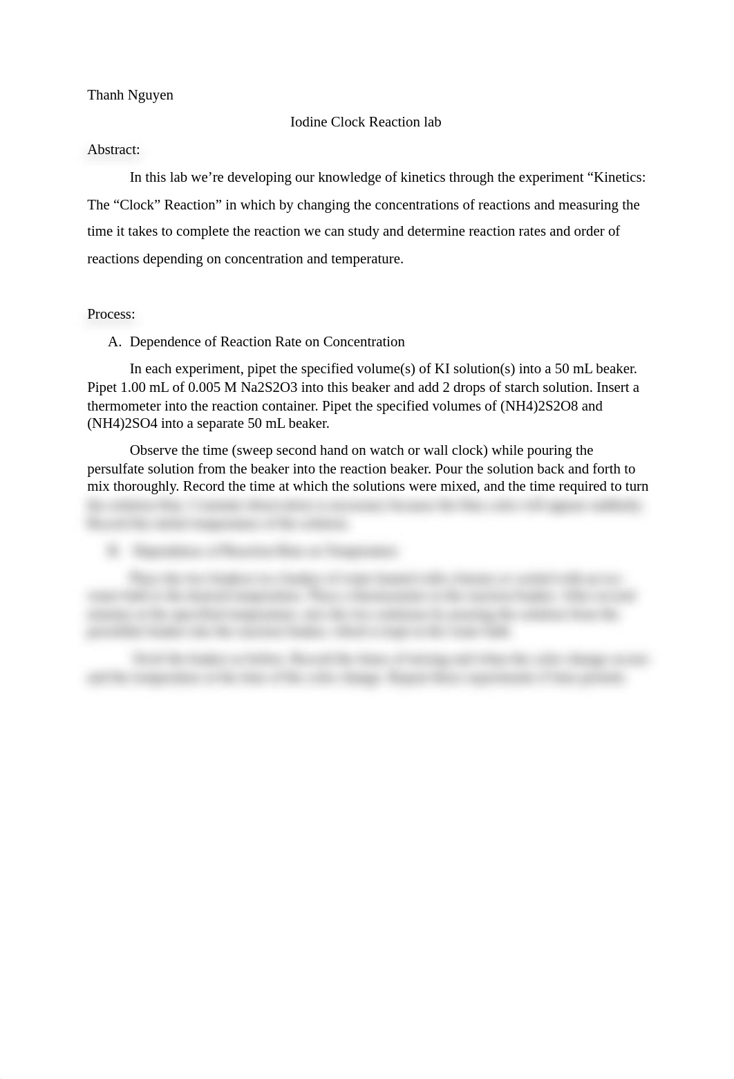 A Kinetic Study of an Iodine Clock Reaction lab report.docx_dfq17o4tdgx_page1