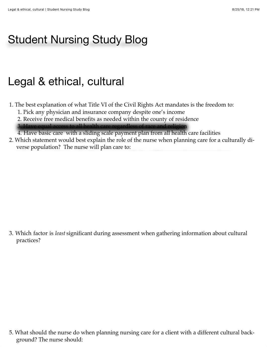 Legal & ethical, cultural | Student Nursing Study Blog.pdf_dfqsr3kc816_page1