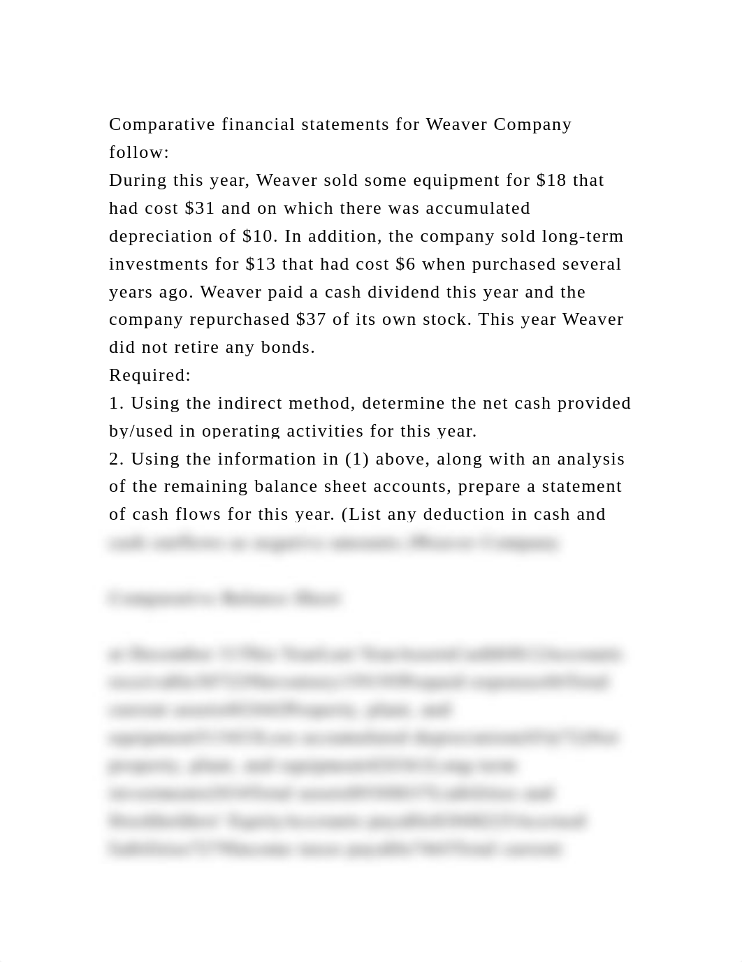 Comparative financial statements for Weaver Company followDuring .docx_dfrd6y7a9cx_page2
