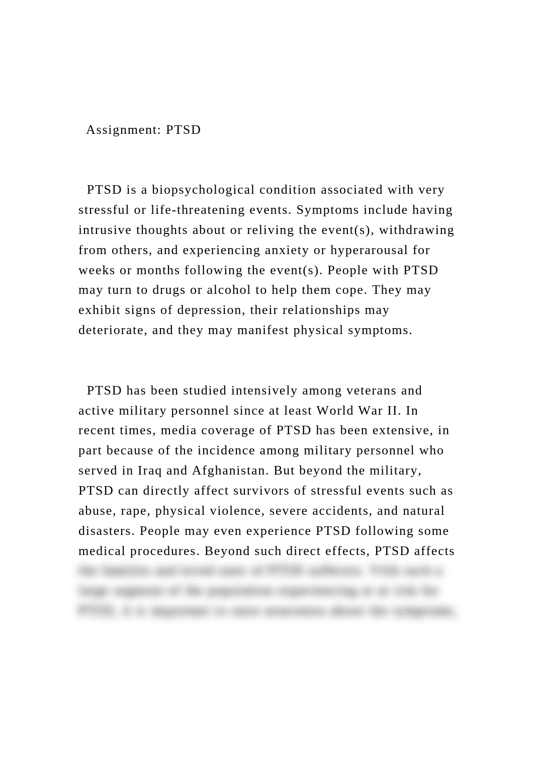 Assignment PTSD   PTSD is a biopsychological condition ass.docx_dfrfsi40z60_page2