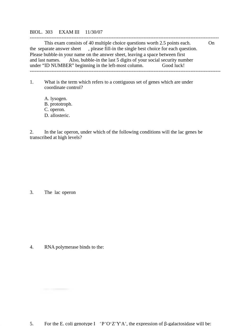 Genetics Old Exam 3c_dfsg3edee5q_page1