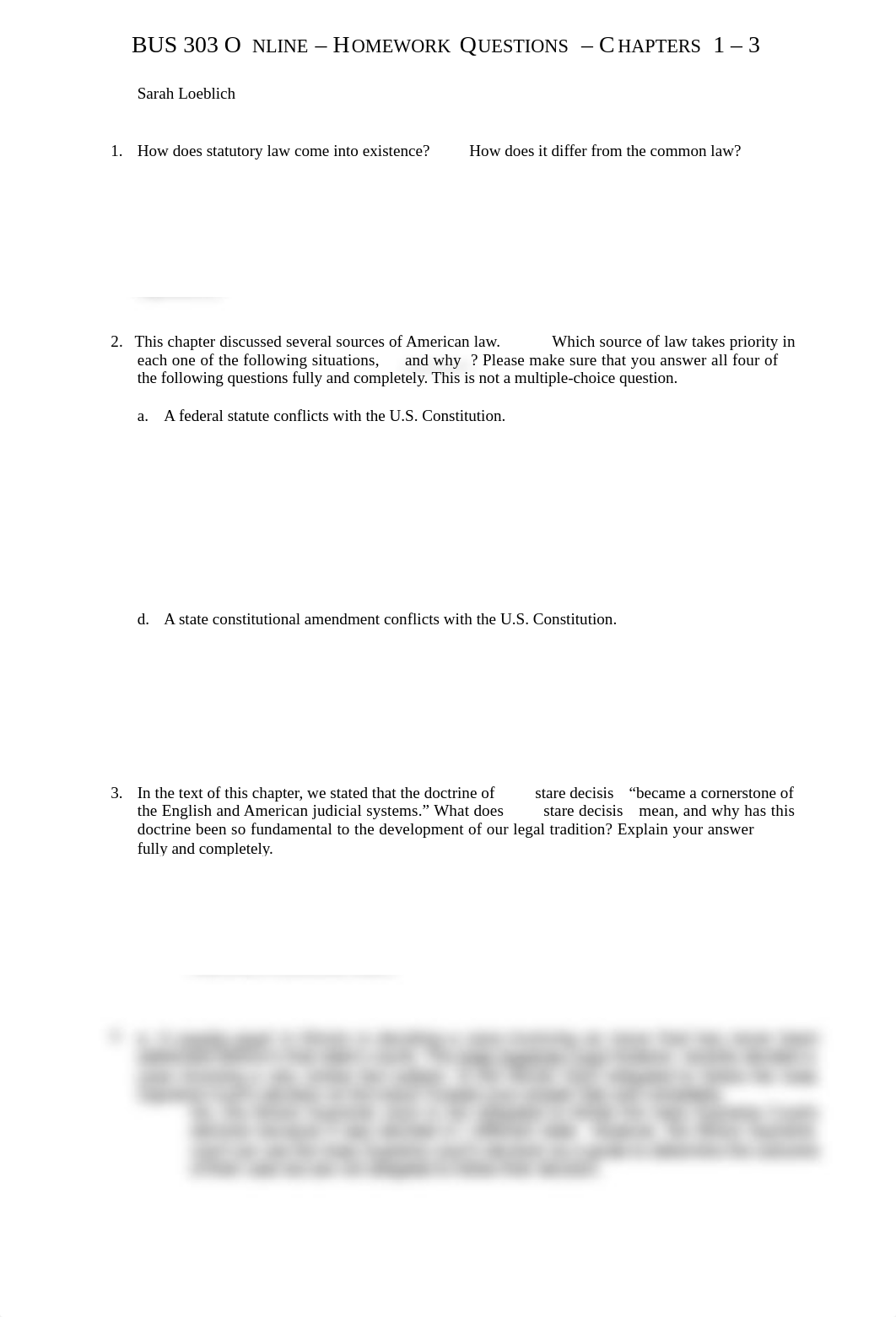 BUS 303 Online - HW - Module 1 - Chapters 1-3 - QUESTIONS - 2020-2021  Sarah Loeblich.doc_dfsgiyndmrk_page1