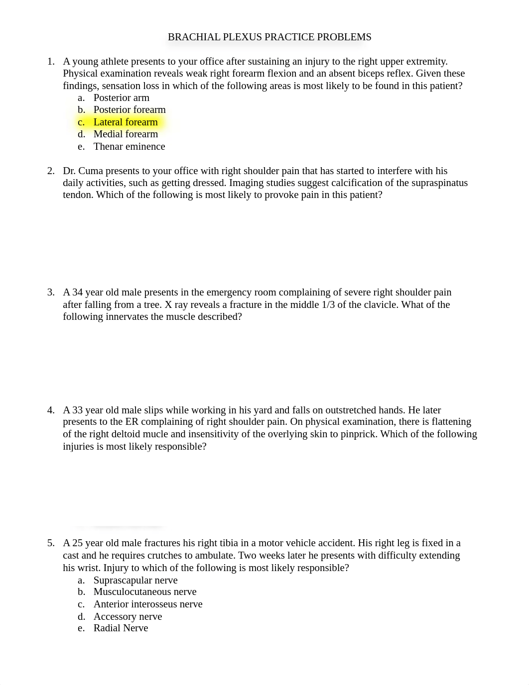 BRACHIAL PLEXUS PRACTICE PROBLEMS.docx_dfsttly1fg0_page1