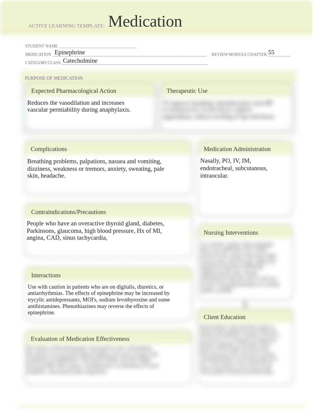 ATI medication Template - Epinephrine.pdf_dft235yhywj_page1