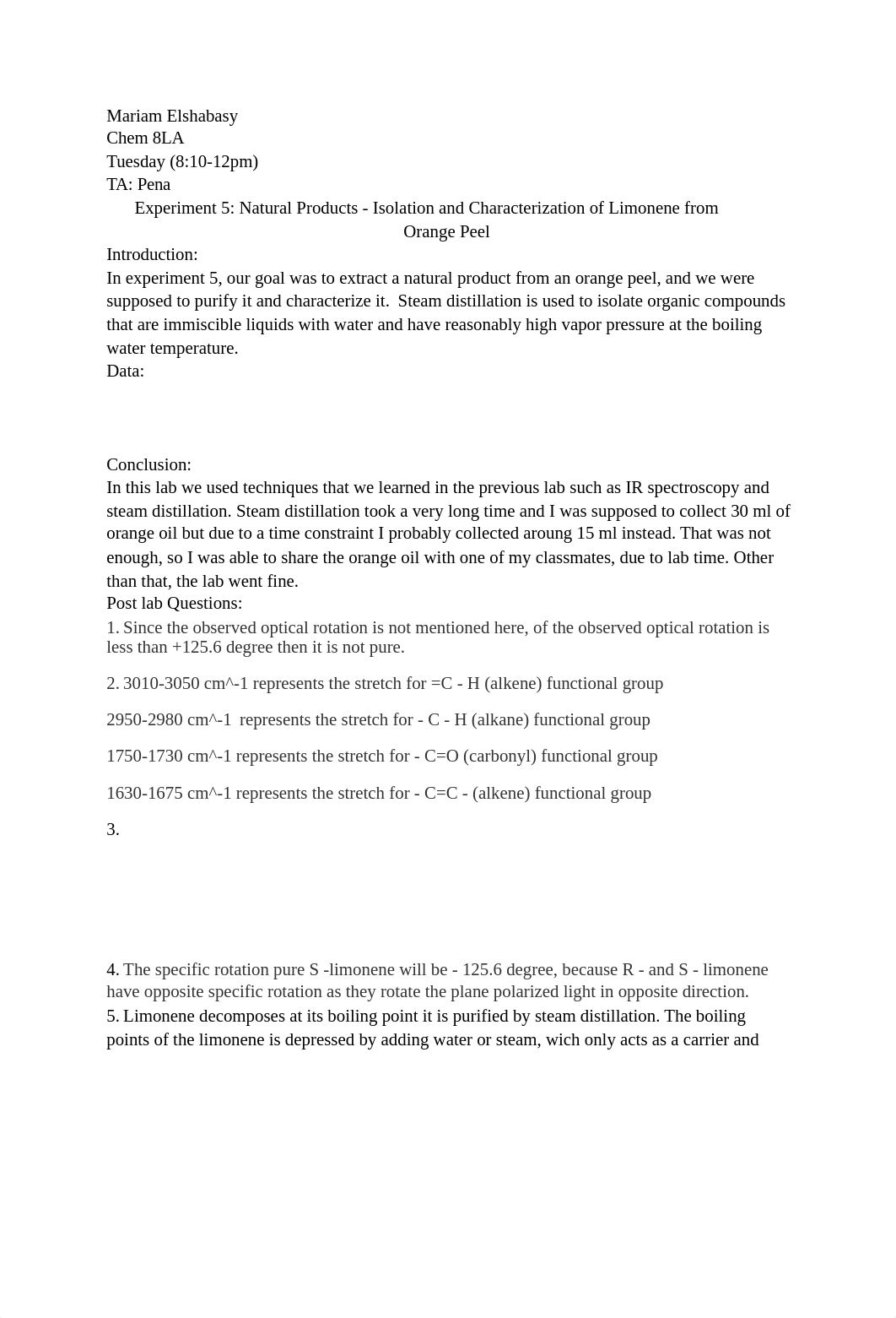 Experiment 5: Natural Products - Isolation and Characterization of Limonene from Orange Peel_dftfh1ohr4b_page1